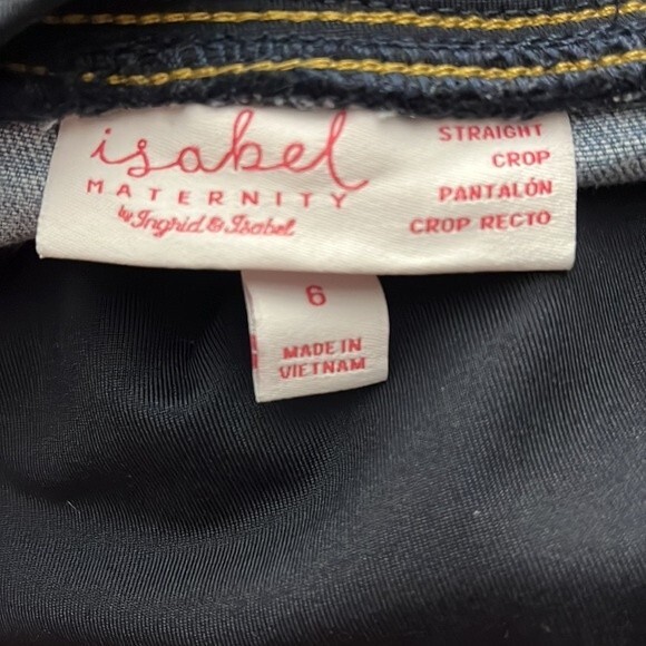 Isabel maternity High Rise Over Belly Cropped Distressed Straight Jeans Size 6 - Picture 12 of 14